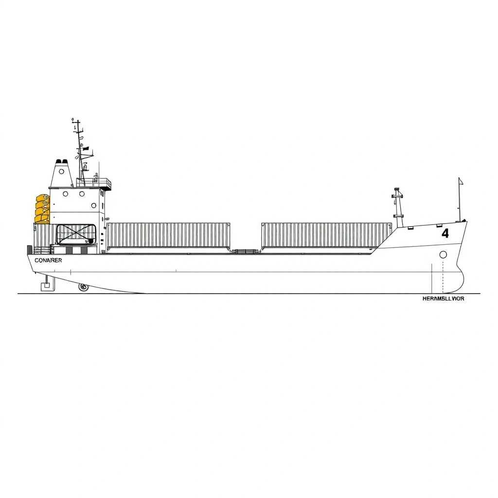 Technical ship silhouette