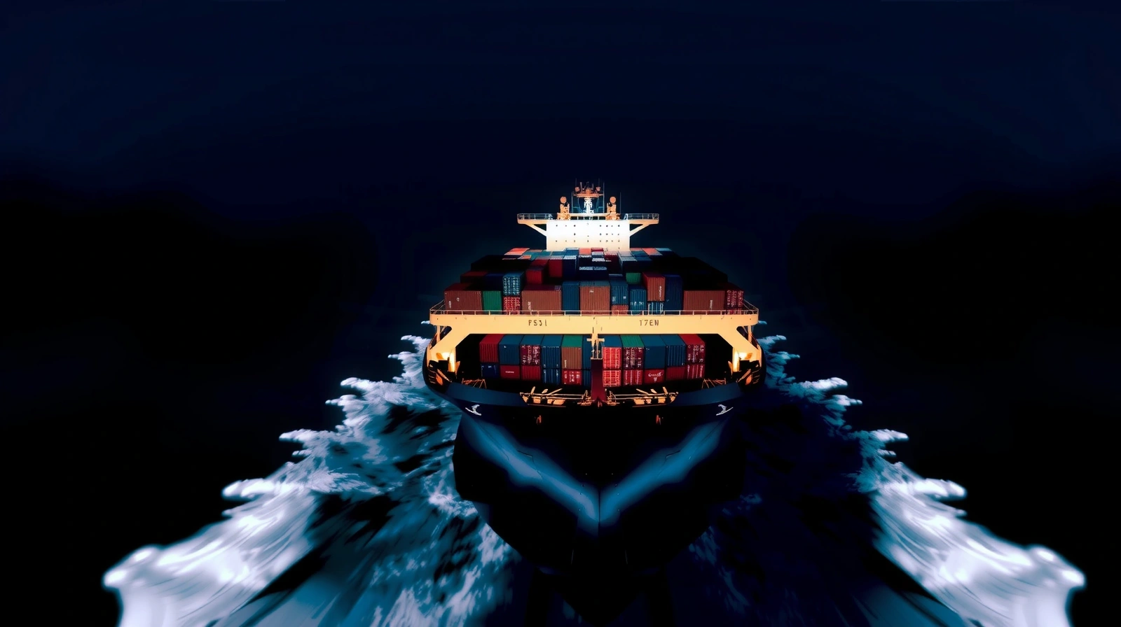 Maritime vessel in transit